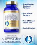 Carlyle Glucosamine Chondroitin Msm Turmeric | 4050 Mg | 200 Count | Advanced Triple Strength Supplement | Non-Gmo & Gluten Free
