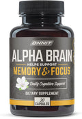 Onnit Alpha Brain 30ct (Capsules) + Alpha Brain Drink Focus Shot (Tropical)