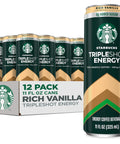 Starbucks Tripleshot Coffee Energy Drink, Mocha, Triple Blend, 165mg Caffeine, B Vitamins, Protein, Iced Coffee, 11 fl oz Cans (12 Pack)