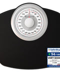 Adamson A25W Scales For Body Weight - Up To 400 Lb - 5.3 Dial On 12.4 X 10.2 Platform - Anti-Skid Rubber Surface - High Precision Bathroom Scale Analog - Durable With 20-Year Assurance - White