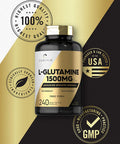 Carlyle L Glutamine Capsules | 1500Mg | 240 Count | Advanced Athlete Formula | Pre And Post Workout | Non-Gmo, Gluten Free Supple