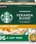 Starbucks K-Cup Coffee Pods, Starbucks Blonde Roast Hot or Iced Coffee, Veranda Blend, 60 Keurig Pods