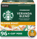 Starbucks K-Cup Coffee Pods, Starbucks Blonde Roast Hot or Iced Coffee, Veranda Blend, 60 Keurig Pods