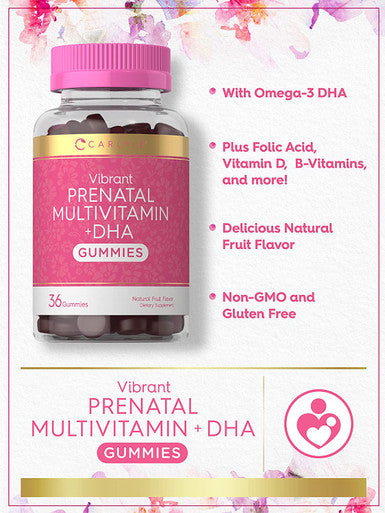 Carlyle Prenatal Vitamin Gummies | 36 Count | with DHA and Folic Acid | Non-GMO & Gluten Free Multivitamin