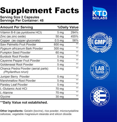 Prostate Supplements For Men - 90 Natural Prostate Health Capsules - Pumpkin Seeds, Pygeum And Saw Palmetto For Men Bladder Control And Healthy Urinary Tract Support- Made In Usa