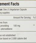 Bio Nutrition Pterostilbene W/ Pteropure 100Mg 30 Vege Caps