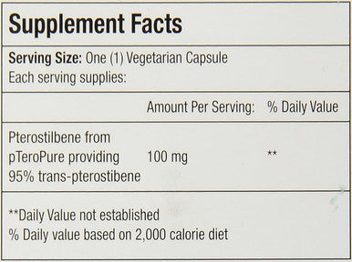 Bio Nutrition Pterostilbene W/ Pteropure 100Mg 30 Vege Caps
