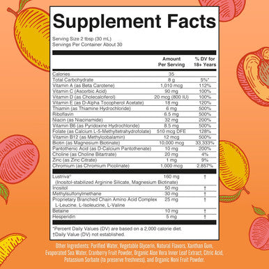 Maryruth Organics Liquid Multivitamin + Lustriva Hair Growth | Biotin 10000mcg | Vitamin D | B Vitamins | Clinically Tested for Thicker Hair Wrinkles Fine Lines Skin Care | Ages 18+ | 30 Fl Oz