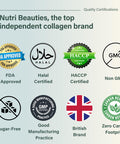 NUTRI BEAUTIES Pure Marine Collagen Peptides Powder 10000Mg | 19 Essential Amino Acids | Unflavoured 350g Hydrolyzed Collagen Supplements for women and men (Type I III) | 35 Day Supply |Halal | skin