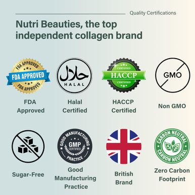 NUTRI BEAUTIES Pure Marine Collagen Peptides Powder 10000Mg | 19 Essential Amino Acids | Unflavoured 350g Hydrolyzed Collagen Supplements for women and men (Type I III) | 35 Day Supply |Halal | skin