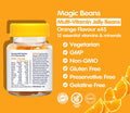 Actikid Magic Beans Multivitamin 45X Orange Flavour, Gelatine Free, Vitamins For Children, Immune System Booster, Halal