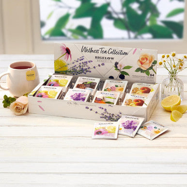 Bigelow Tea Benefits Wellness Tea Collection Variety Box Sampler 64 Tea Bags (Pack of 1