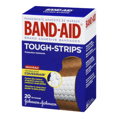 Band-Aid Brand Tough Strips Adhesive Bandage For Minor Cuts & Scrapes, All One Size, 20 Ct