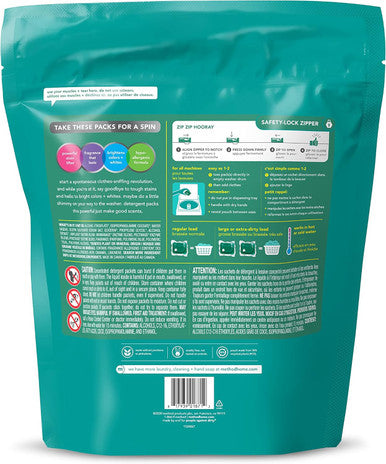 Method Laundry Detergent Packs; Beach Sage Scent; Hypoallergenic Formula & Plant-Based Stain Remover Solution that Works in Hot & Cold Water; 42 Packs per Bag; 2 Pack (84 Loads); Packaging May Vary