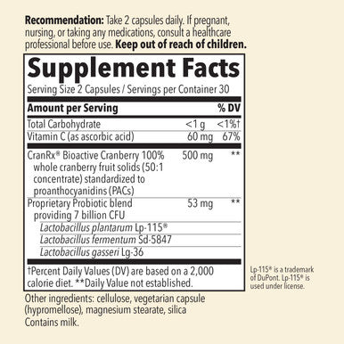 Nature'S Way Cranrx Bioactive Cranberry With Probiotics, Supports Urinary Health*, 60 Capsules