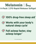 Nature'S Bounty Melatonin 100 Drug Free Sleep Aid Dietary Supplement Promotes Relaxation And Sleep Health 5 Mg 90 Count Pack Of 3