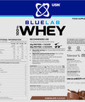USN Blue Lab Whey Protein Powder: Chocolate - Whey Protein 908g - Post-Workout - Whey Isolate - Muscle Building Powder Supplement With Added BCAAs Chocolate 2 Pounds