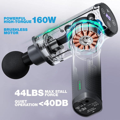 Turonic Gm5 Handheld Massage Gun - Deep Tissue Percussion Massager For Muscle Relaxation, 20 Speeds, 7 Heads, Easy-To-Use, Quiet And Powerful For Athletes Personal Use, Shoulder, Leg, Foot, Back, Body