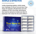 True Nano H2 By H2 Universe Molecular Hydrogen With Active Hydrogen Nanobubbles, Boosts Energy, Powerful Antioxidant 60 Capsules
