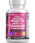 Vaginal Probiotics For Women + Prebiotics 20 Billion Cranberry Pills 30,000Mg With D-Mannose 500 Mg For Urinary Tract Health