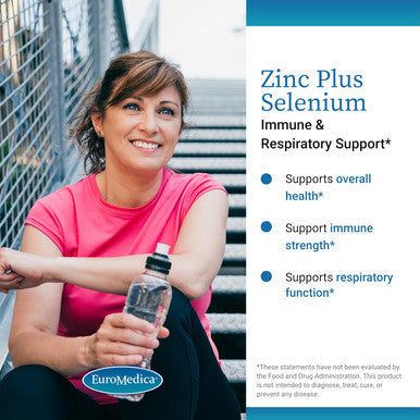 Euromedica Zinc Plus Selenium - 60 Capsules - Immune & Respiratory Support - Non-Gmo, Vegan - 60 Servings