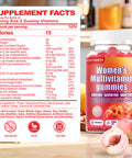BSSTABBON Women'S Multivitamin Gummies Peach Flavor, Contains 6 Essential Vitamins (Vitamin A,B6,B12,C, D, E) And Multiple Mineral Values For Skin, Hair, Energy, Immune, Bone(60 Gummies) (60 Count)
