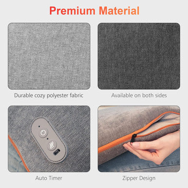 Comfier Rechargeable Back Massage Pad For Back Deep Tissue, Foldable Back Massage Chair Pad With Adjustable Intensity Shiatsu Back Massager With Heat, Gifts For Mom Dad Women Men