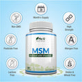 MSM Capsules - 180 Methylsulfonylmethane Capsules (3 Month Supply) - MSM with Added Vitamin C and Selenium - Higher Strength Than 1000mg MSM Tablets at 1200mg