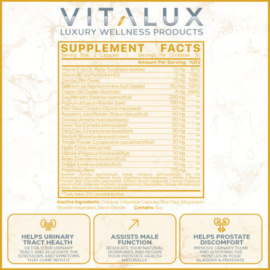 EPN Supplements Vitalux || #1 Rated Premium Prostate Support Supplement || Urinary Tract Health, Helps Prostate Function | Ultra Dosed Formula W/ 30 Powerful Ingredients | 3Rd Party Tested + Usa Made - 60 Capsules