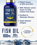 Fish Oil 1000Mg | 300Mg Omega 3 | 250 Count | Non-Gmo And Gluten Free Supplement