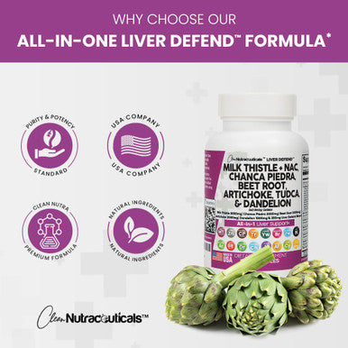 Milk Thistle 3000Mg Nac Chanca Piedra 2000Mg Beet Root 2000Mg Artichoke 2000Mg Dandelion Root 1000Mg - Liver Cleanse Detox & Repa