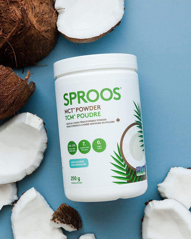 Sproos MCT Powder | Keto, Vegan and Non-GMO | Unflavoured and Unsweetened - 250 g Tub