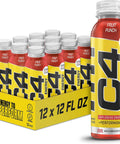 C4 Energy Non-Carbonated Zero Sugar Energy Drink, Pre Workout Drink + Beta Alanine, Fruit Punch, 12 Fl Oz (Pack of 12)