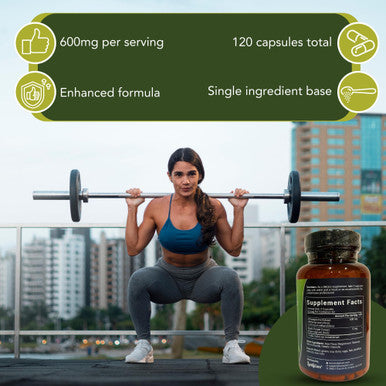 Luckycare Ashwagandha Capsules 600mg Extra Strength Root Extract with Black Pepper Vegan Non GMO Supplement Made in USA 120 Capsules
