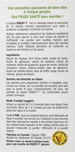 Nutripur Digest-T Herbal Tea, 20 tea bags