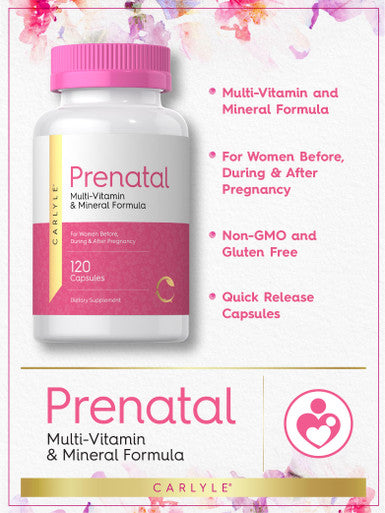 Carlyle Prenatal Vitamins For Women 120 Capsules Multivitamin