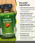 Irwin Naturals Healthy Flow Saw Palmetto With Zinc Beta Sitosterols Turmeric Stinging Nettle & Pumpkin Seed - Promotes Healthy Prostate & Urinary Flow - Antioxidant Support - 60 Liquid Softgels