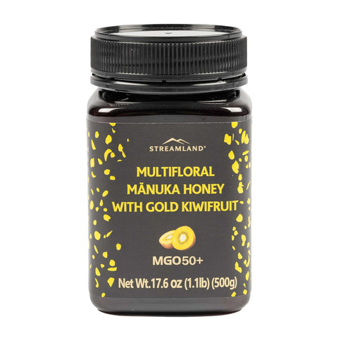 Streamland Multifloral MÃƒâ€žÃ‚Ânuka Honey with Gold Kiwifruit Pure New Zealand Honey, Tangy-Sweet Flavor, Premium Quality (MGO 50+ 8.8 oz)