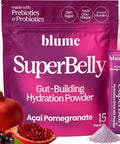 Blume SuperBelly Mango Passion Fruit Gut Health + Hydration 15 Sticks Sugar Free Daily Probiotics Prebiotic Fiber Vit C and Electrolytes Powder Packets