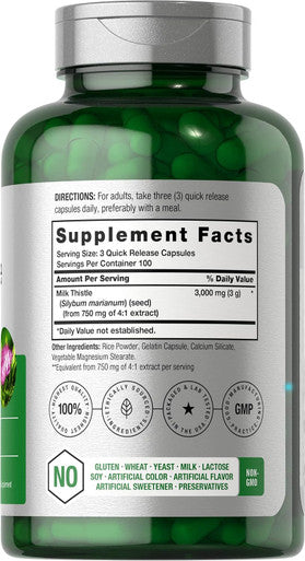 HorbAach Milk Thistle Supplement 3000Mg 300 Capsules Herbal Extract Non-Gmo, Gluten Free