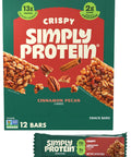 Simply Protein - Crispy Bars Variety Pack, Peanut Butter + Dark Chocolate Almond - Plant Based Protein Bars - 13g Protein, 2g Sugar, 7g Fiber - Vegan, Gluten Free, Non GMO - 16 Bars, 2 Boxes