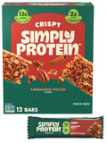 Simply Protein - Crispy Bars Variety Pack, Peanut Butter + Dark Chocolate Almond - Plant Based Protein Bars - 13g Protein, 2g Sugar, 7g Fiber - Vegan, Gluten Free, Non GMO - 16 Bars, 2 Boxes