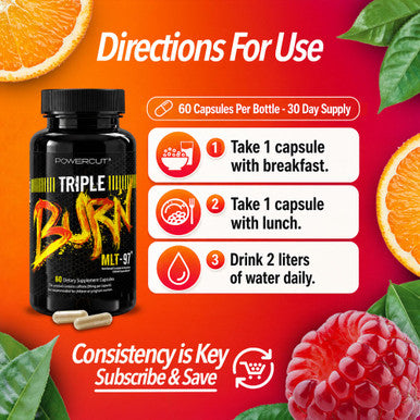 Powercut Triple Burn Weight Loss Pills For Women & Men Fat 60 Capsules