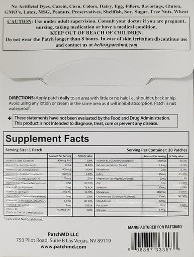 PatchMD - No Iron Multi Plus Topical Patch, 30-Day Supply