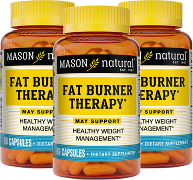 Mason Natural Fat Burner Therapy with Chromium, Calcium and Vitamin B6 - Promotes Healthy Body Weight, Supports Weight Management Goals, 60 Capsules (Pack of 3)