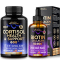 NUTRAHARMONY Liquid Biotin, Collagen Drops & Cortisol Support Complex Capsules