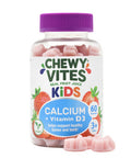 Chewy Vites Kids Calcium and Vitamin D3 60 Kids Calcium Gummies Help Support Healthy Bones and Teeth 2 Months Supply Real Fruit Juice Vegan Age 3 + Strawberry Flavour