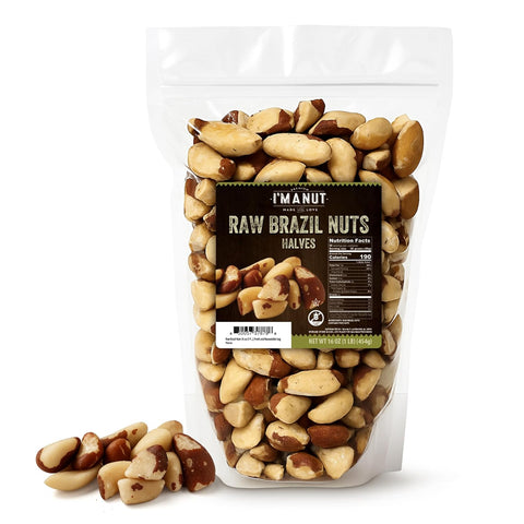 Premium Wild Harvested Raw Brazil Nuts, 1 lb (16oz) ÃƒÂ¢Ã¢â€šÂ¬Ã¢â‚¬Å“ High Selenium, Batch Tested Peanut & Gluten Free, Non-GMO, Kosher, Resealable Bag