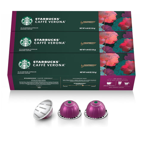 Starbucks by Nespresso Vertuo, Blonde & Medium Roast Variety Pack Coffee, 30-count Coffee Pods, Brews 7.8 oz.