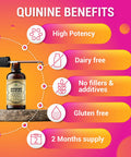 Herbalicious Quinine Liquid Extract 2oz - Cinchona Officinalis Bark Herbal Supplement for Leg Cramping Relief Cramp Defense and Overall Digestive Health - All-Natural Quinine Boosting Immune System